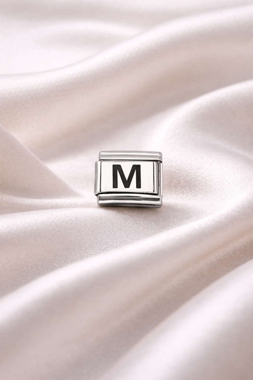 M Harf Charm | Çelik Bileklik Aksesuarı | Kişiye Özel Harf Modülü | Minimal & Şık