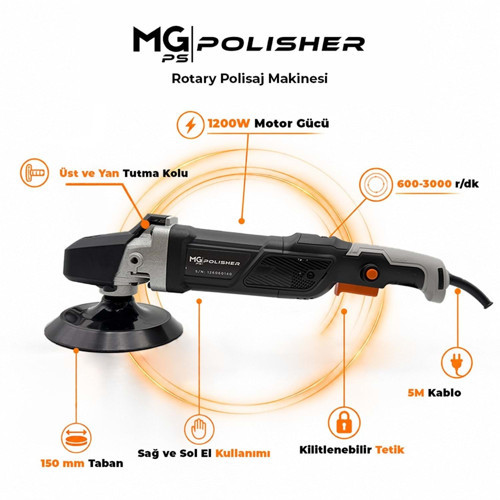 PS RPV001 Rotary Polisaj Makinesi 1200W | Profesyonel Pasta Cila Makinesi