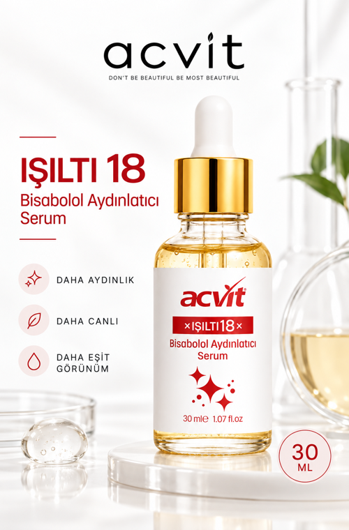 Işıltı 18 Bisabolol Aydınlatıcı Serum 30 ML | Leke Karşıtı & Cilt Tonu Eşitleyici & Işıltı Veren
