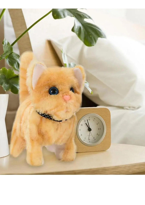 Yürüyen, Sesli Hareketli Sevimli Peluş Boncuk Kedi Sarı