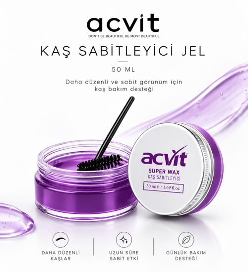 Süper Wax Kaş Sabitleyici ve Şekillendirici Jel 50 ML | Beyazlık Bırakmayan Şeffaf, Doğal Görünüm