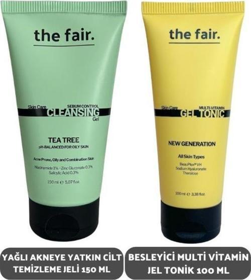 Yağlı Akneye Yatkın Cilt Temizleme Jeli 100 ml ve Besleyici Multi Vitamin Jel Tonik 100 ml