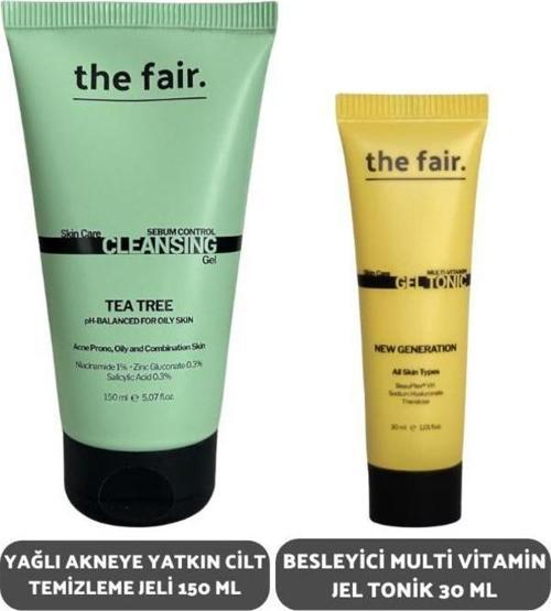 Yağlı Akneye Yatkın Cilt Temizleme Jeli 100 ml ve Besleyici Multi Vitamin Jel Tonik 30 ml