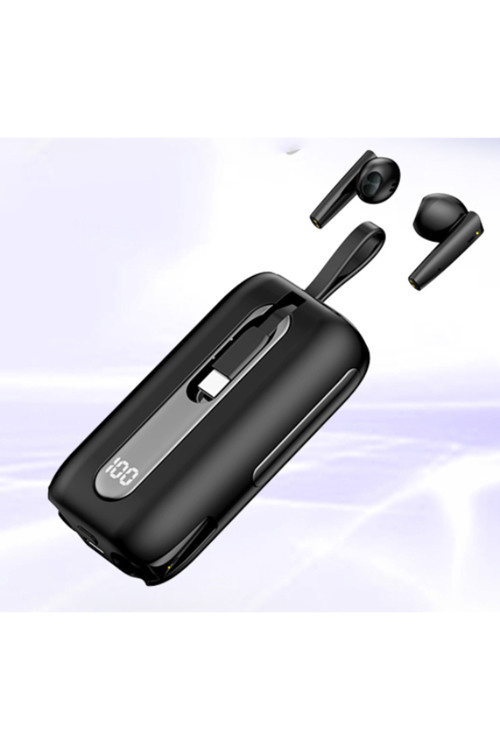 TWS-T21 POWERBANKLI KULAKİÇ İ5200 MAH BATARYALI LİGHTNİNG VE TYPE-C KABLOLU OYUNCU KULAKLIĞI
