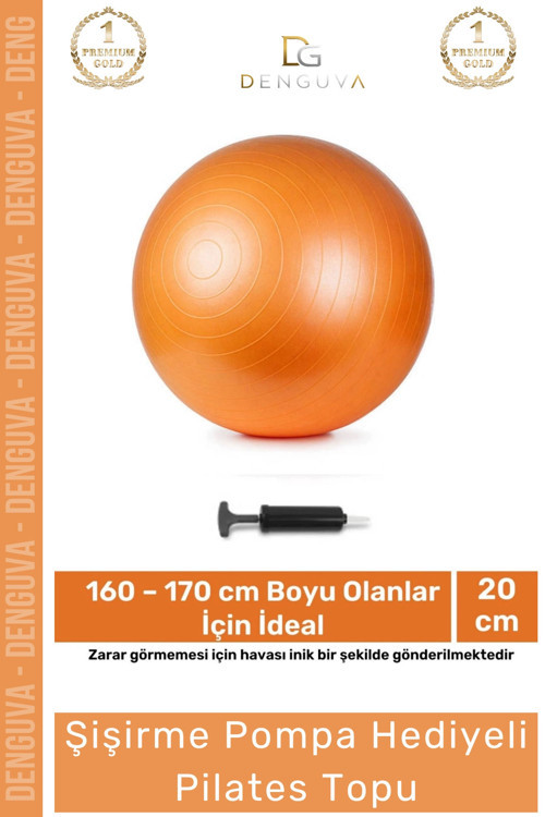 Profesyonel Seri Dayanıklı Yüksek Kalite Mini Gymball 20cm Turuncu Pilates Topu Şişirme Pompa Hediye