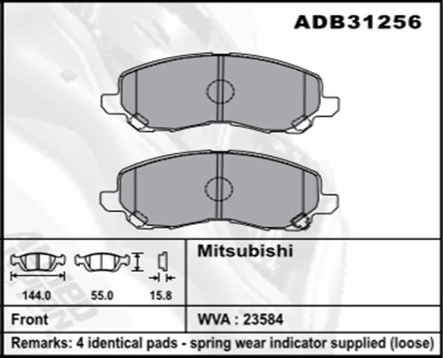 ON FREN BALATASI MITSUBISHI LANCER 03-11 AS11-13 GALANT 96> OUTLANDER 03> 4008 12> C4 12> COMPASS 06> PATRIOT 07> SEBRIN