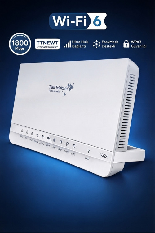 Aginet VX18 Modem VDSL2/ADSL Uyumlu Yüksek Hızlı Çift Bant Wi-Fi Özelliği