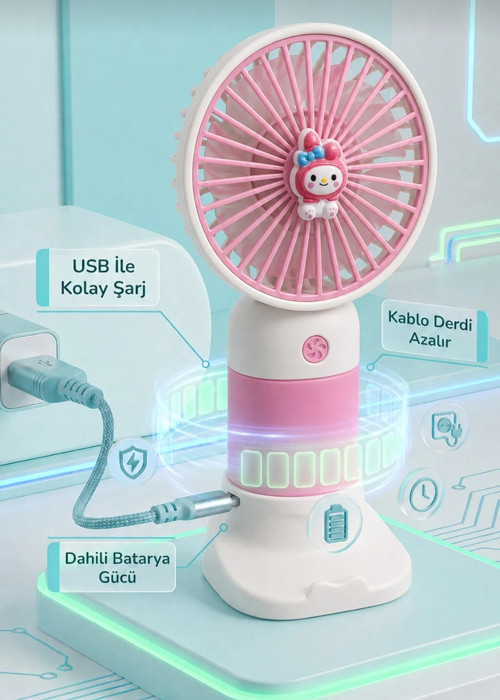 USB Şarjlı Mini El Fanı Taşınabilir Sessiz Masaüstü Vantilatör Mini Fan
