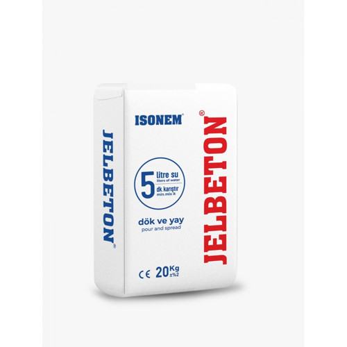 İSONEM JELBETON BEYAZ 20 KG – ÇİMENTO ESASLI KENDİLİĞİNDEN YAYILAN RENKLİ ZEMİN KAPLAMA HARCI