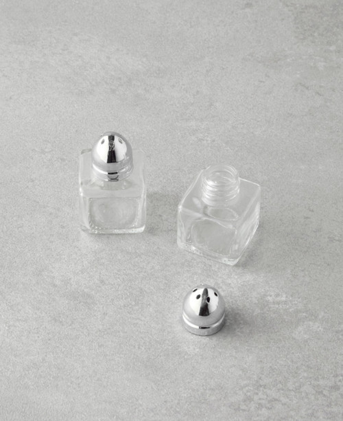 Lelia Cam 2'li Tuzluk - Biberlik 4x5 cm Silver