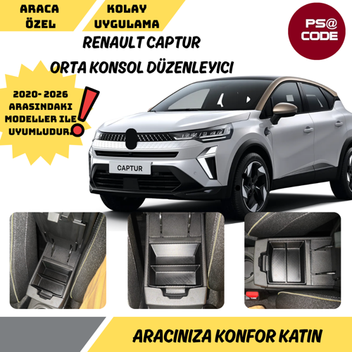 Renault Captur Orta konsol düzenleyici - Organizer (2020 ile 2026 arası uyumlu)
