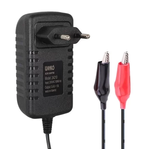 7.2 Volt - 1 Amper Krokodil Uçlu Priz Tipi Yerli Üretim Akü Adaptörü
