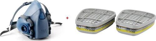 7502 Yarım Yüz Maskesi (Orta Boy) + 3M 6057 Abe1 Filtre