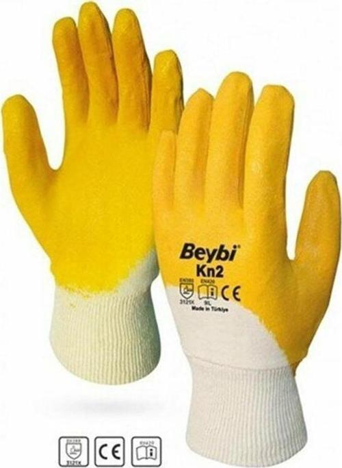 Kn2 Nitril Pamuklu İşçi Eldiven (9 Numara)X12 Çift
