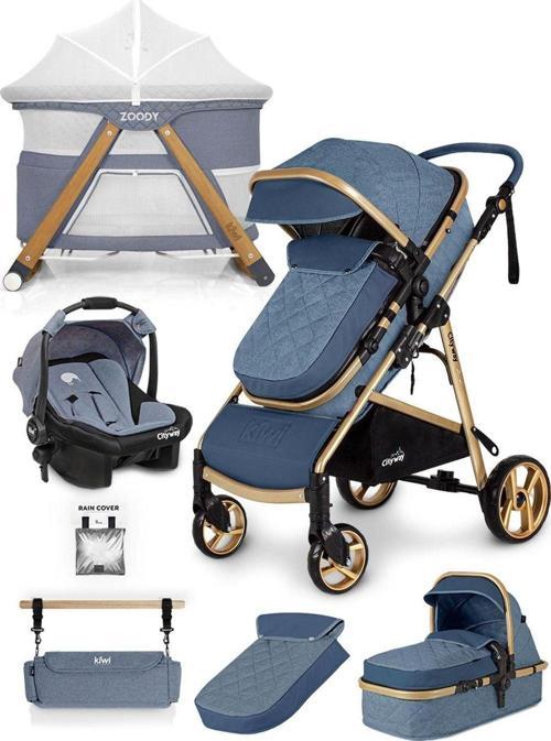 Mavi 6 In 1 City Way Travel Sistem Bebek Arabası Ve Zoody Park Yatak Beşik Seti