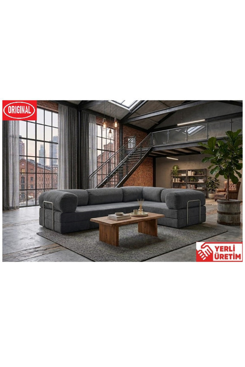 KK300X200 KÖŞE KOLTUK 2 YATAKLI FİTİLLİ KADİFE KUMAŞLI ŞARK KÖŞE