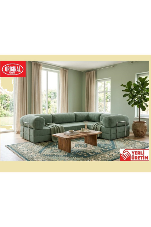 KK300X200 KÖŞE KOLTUK 2 YATAKLI FİTİLLİ KADİFE KUMAŞLI ŞARK KÖŞE