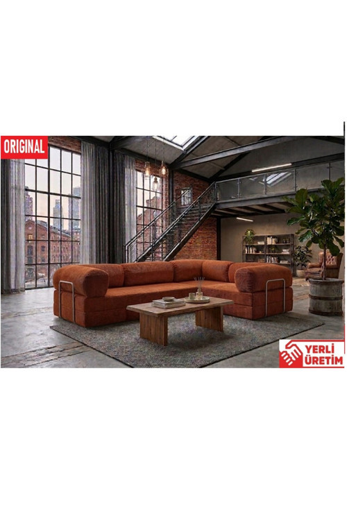 KK300X200 KÖŞE KOLTUK 2 YATAKLI FİTİLLİ KADİFE KUMAŞLI ŞARK KÖŞE