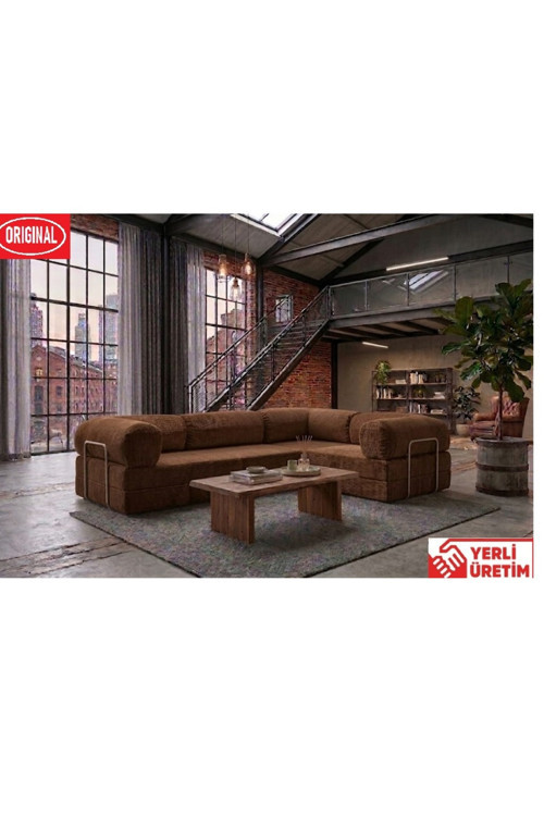 KK300X200 KÖŞE KOLTUK 2 YATAKLI FİTİLLİ KADİFE KUMAŞLI ŞARK KÖŞE