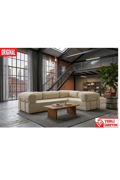 KK300X200 KÖŞE KOLTUK 2 YATAKLI FİTİLLİ KADİFE KUMAŞLI ŞARK KÖŞE