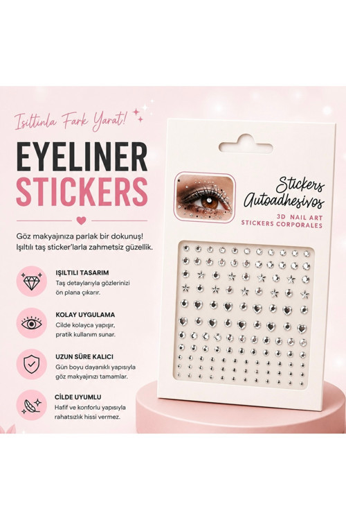 Parlak Taşlı Kendinden Yapışkanlı Yüz taşı Sticker Seti (1 ADET)