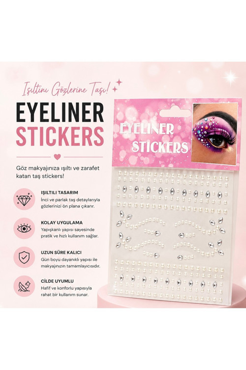 Parlak Taşlı Kendinden Yapışkanlı Yüz taşı Sticker Seti (1 ADET)
