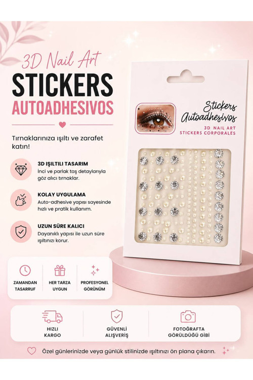 Parlak Taşlı Kendinden Yapışkanlı Yüz taşı Sticker Seti (1 ADET)
