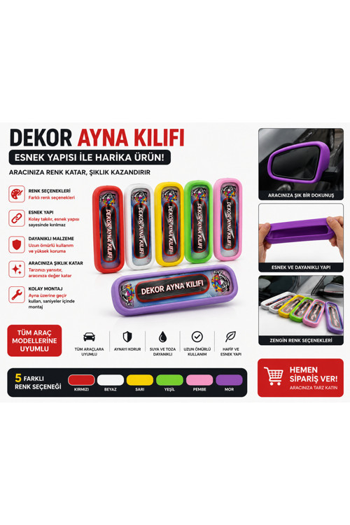 Ayna kılıf İç dikiz ayna KILIFI RENKLİ