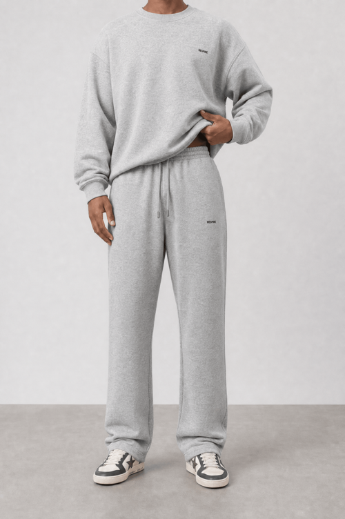 Erkek Respire Basic Baggy Eşofman Altı Gri Melanj