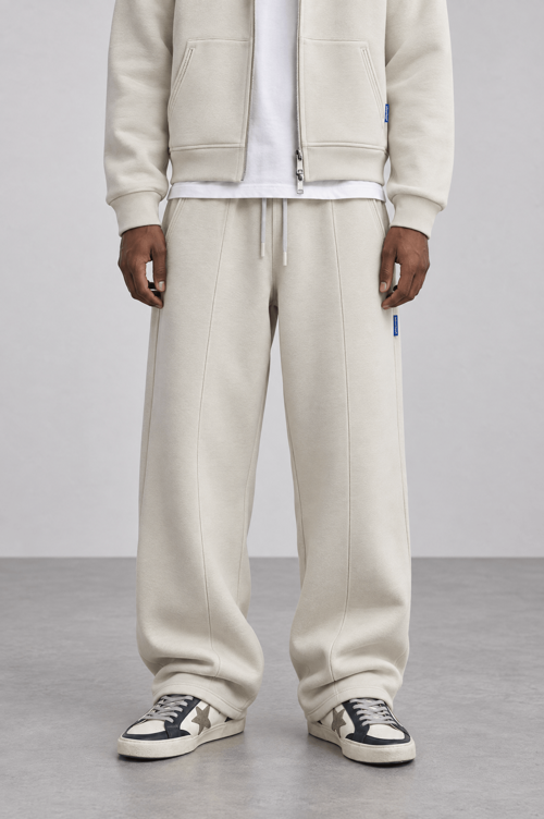Erkek Basic Panda Baggy Eşofman Altı Bej