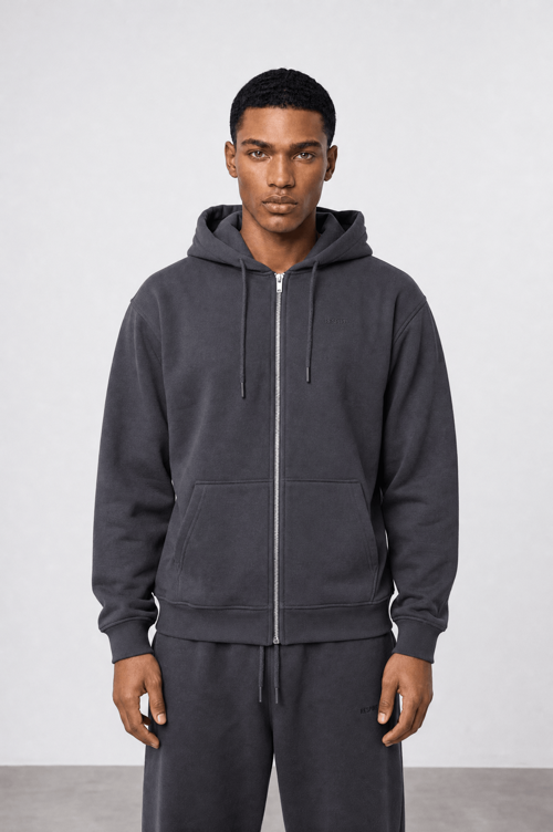 Erkek Respire Basic Oversize Zip Füme