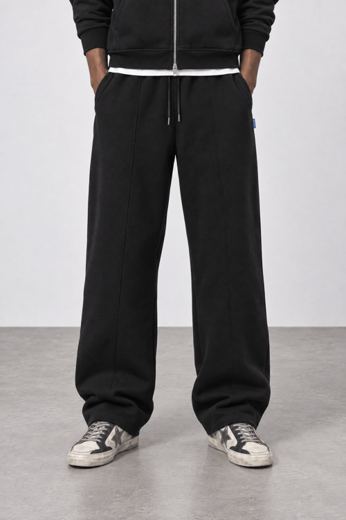 Erkek Basic Panda Baggy Eşofman Altı Siyah