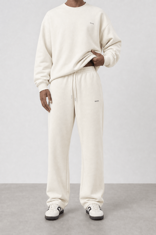 Erkek Respire Basic Baggy Eşofman Altı Ekru