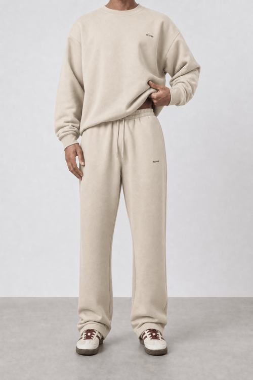 Erkek Respire Basic Baggy Eşofman Altı Bej