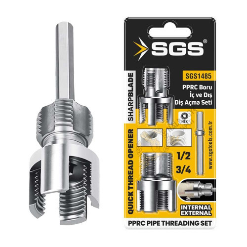 PPRC Boru iç-Dış Diş Açma Matkap Ucu Seti - 20-25 mm - 1/2"-3/4"