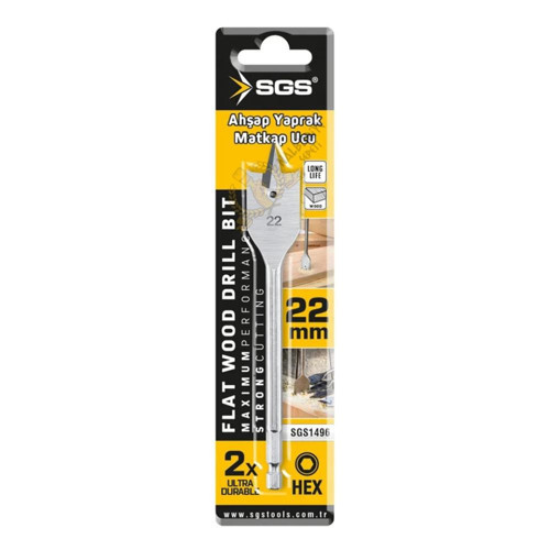 Ahşap Yaprak Matkap Ucu 22x152 mm. - 1 Adet