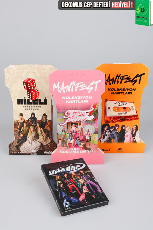 Lisanslı Manifest Koleksiyon Kart Seti Toz Pembe & Hileli & Amatör & Daha İyi Dekomus Cep Defteri Hediyeli