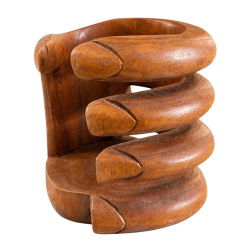 Maun Ağacı Ahşap El Oyması El Şişelik 18x16 cm