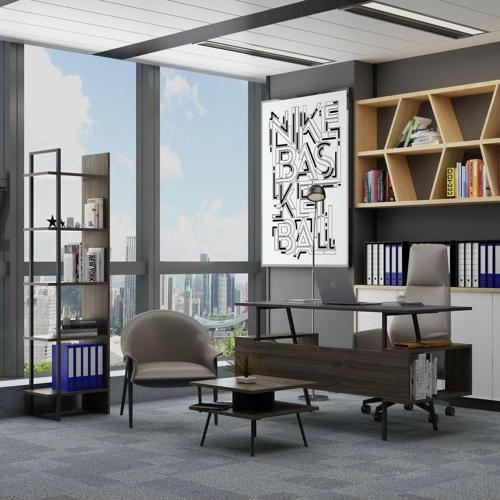 İrony Poly Ofis Takımı Antrasit Ceviz