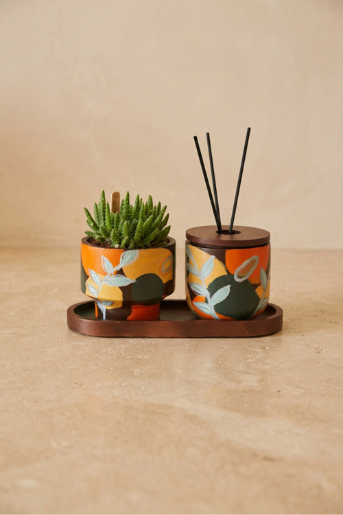 Giselle Autumn Leaves & Succulent Set