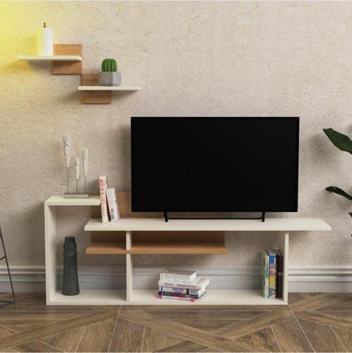 Rode Tv Ünitesi Tv Sehpası Beyaz Meşe