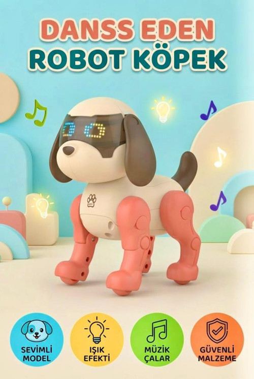 Akıllı Dans Eden Pilli Robot Köpek 16 CM Eğitici ve Eğlenceli Akıllı Robot Oyuncak