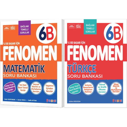 Fenomen Okul 2027 6. Sınıf Matematik + Türkçe B Serisi Soru Bankası Seti 2 Kitap Maarif Model