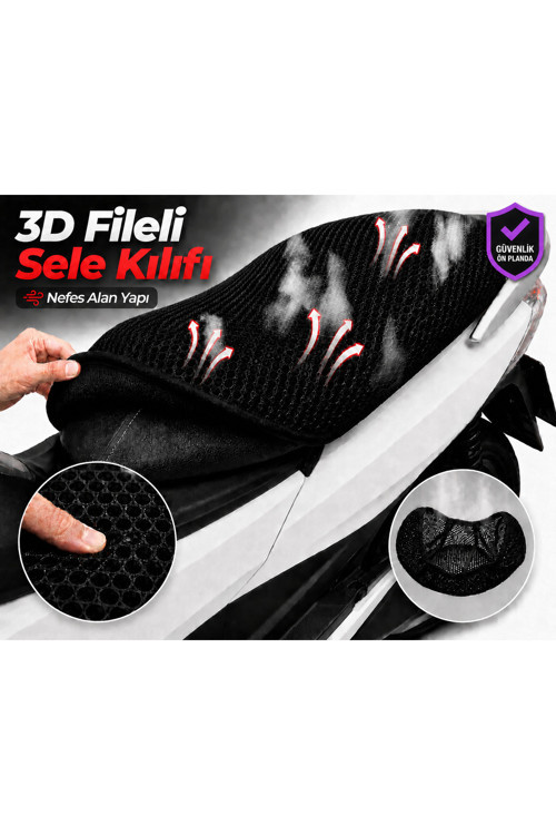 CSN Motor Arrebol 125 Motosiklet Sele Kılıfı 3D Fileli Sele Kılıfı Nefes Alan Sele Koruma
