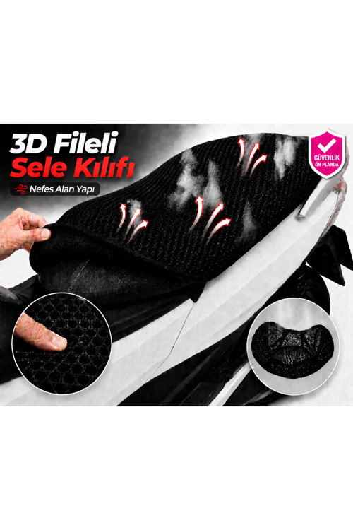 Arora Mojito 125 Motosiklet Sele Kılıfı 3D Fileli Sele Kılıfı Nefes Alan Sele Koruma