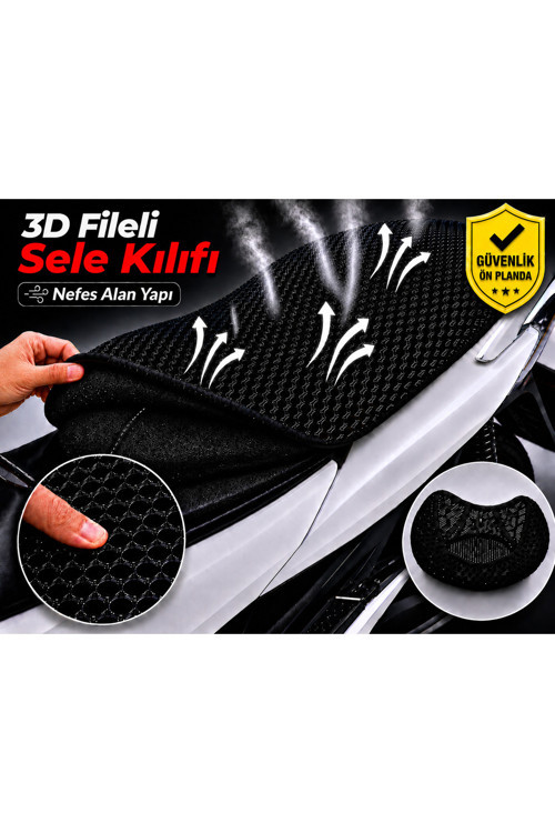 Regal Raptor Pilder 250 Motosiklet Sele Kılıfı 3D Fileli Sele Kılıfı Nefes Alan Sele Koruma