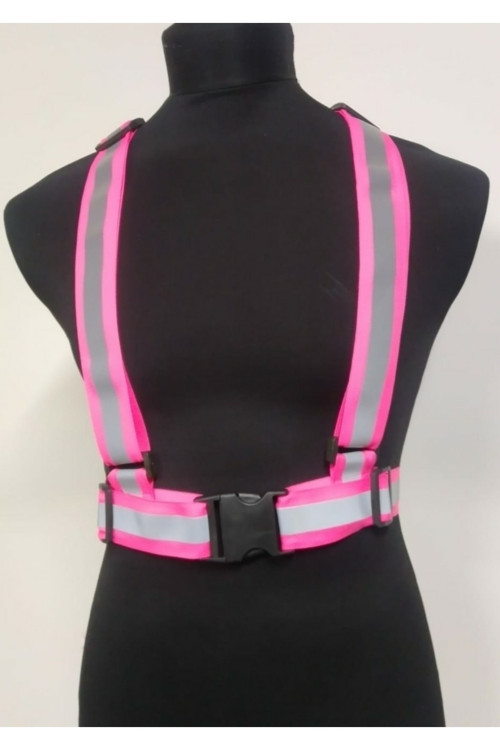 Pembe Motorsiklet Yelek Reflektörlü Bisiklet Yelek Scooter Reflektörlü Yelek