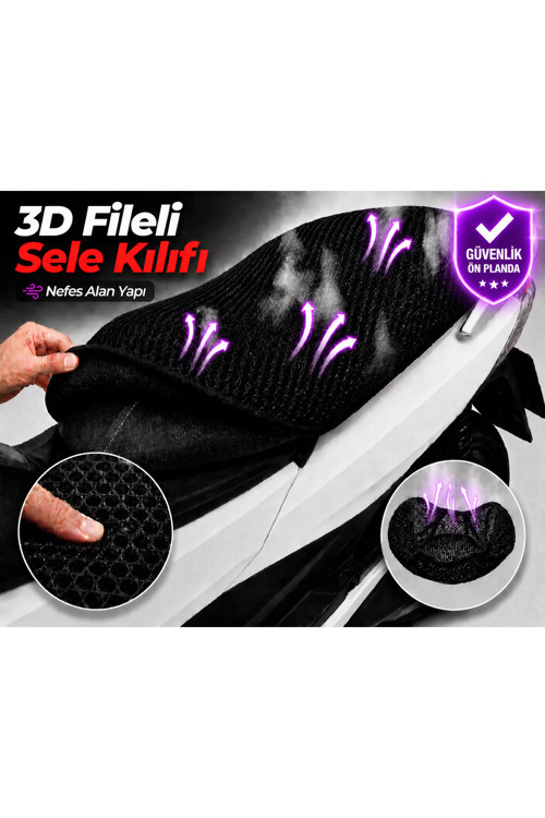 Regal Raptor DD 250E-9 Motosiklet Sele Kılıfı 3D Fileli Sele Kılıfı Nefes Alan Sele Koruma