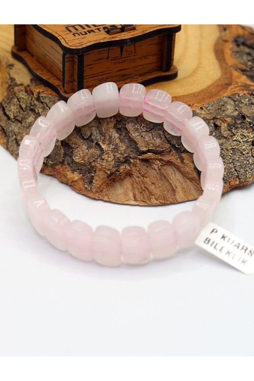Pembe Kuars Taşlı Bay Doğal Taş Bileklik 201025826