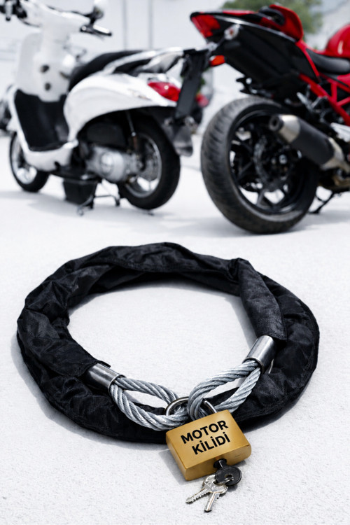 1,30 metre motorsiklet 10 mm Çelik Halat Motorsiklet Bağlama Halat Motosiklet Zincir kılıflı